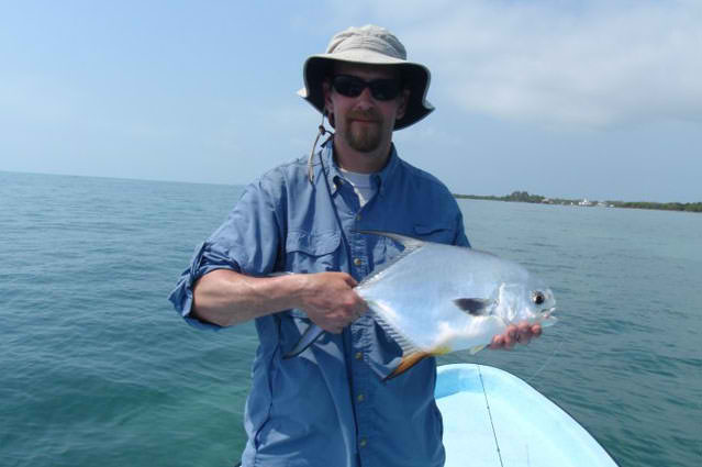 Permit Caught at Tranquility Bay Resort, Ambergris Caye, Belize