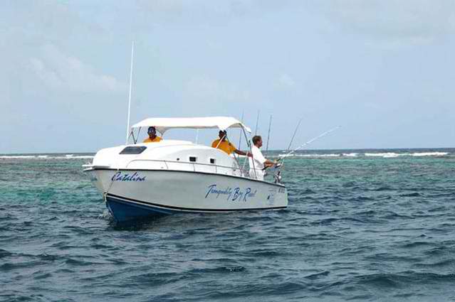 Fishing in front of the Resort, Tranquility Bay Resort, Ambergris Caye, Belize