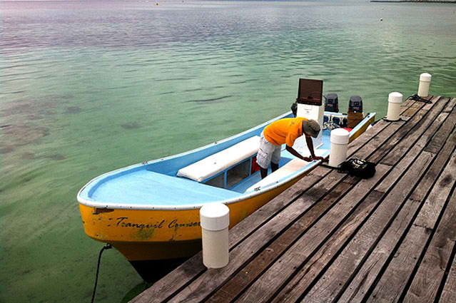 Our fishing Guide, Orlandot at Tranquility Bay Resort, Ambergris Caye, Belize