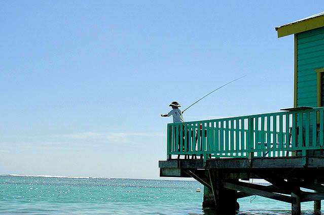 Fishing in front of the Resort, Tranquility Bay Resort, Ambergris Caye, Belize