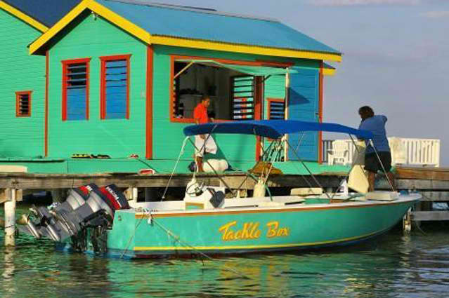 Snorkeling gear at the Dive shop at Tranquility Bay Resort, Ambergris Caye, Belize