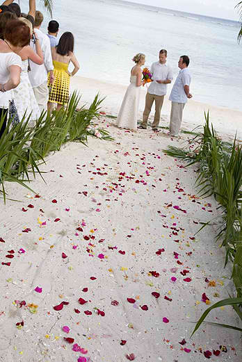 Romantic beachfront wedding