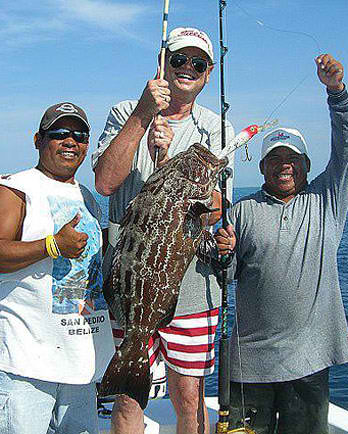 Giant Grouper at Tranquility Bay Resort, Ambergris Caye, Belize